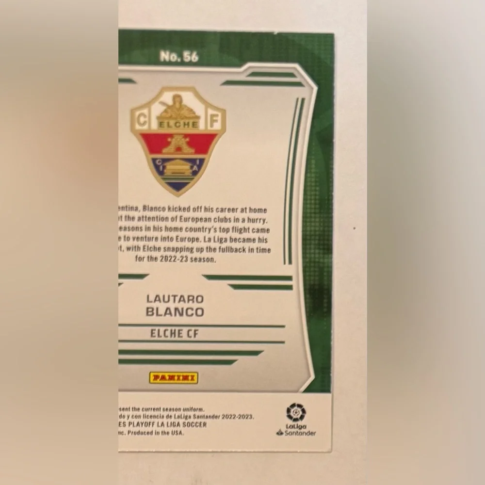 Trading card soccer 2022/23 Panini- Chronic Play off La Liga# 56 Lautaro Blanco - Picture 10 of 10